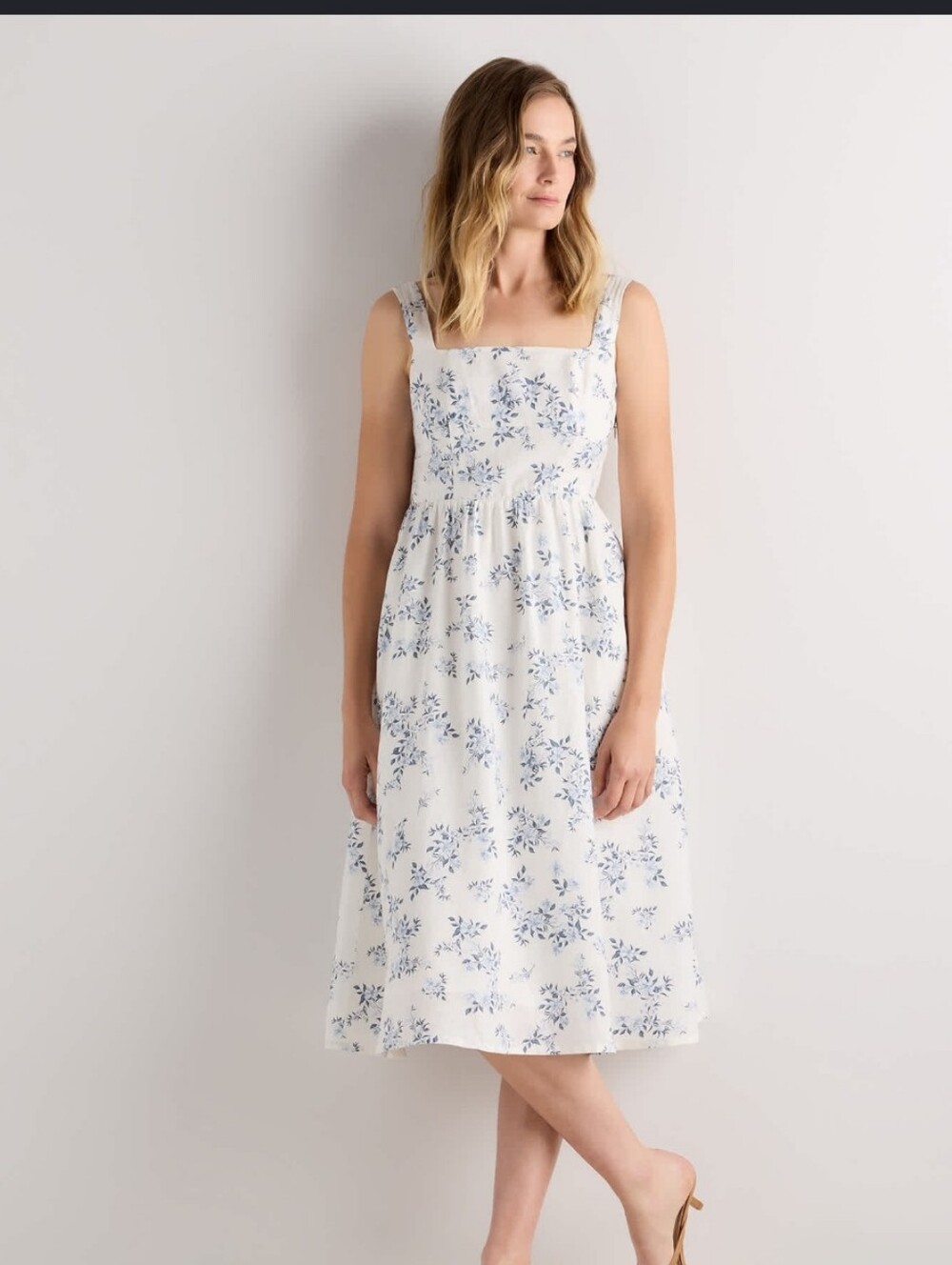 Quince Linen Fit And Flare Dress Size Large Petite
